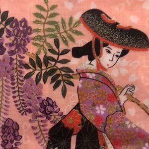 Elegant Pink and Purple Geisha Scarf